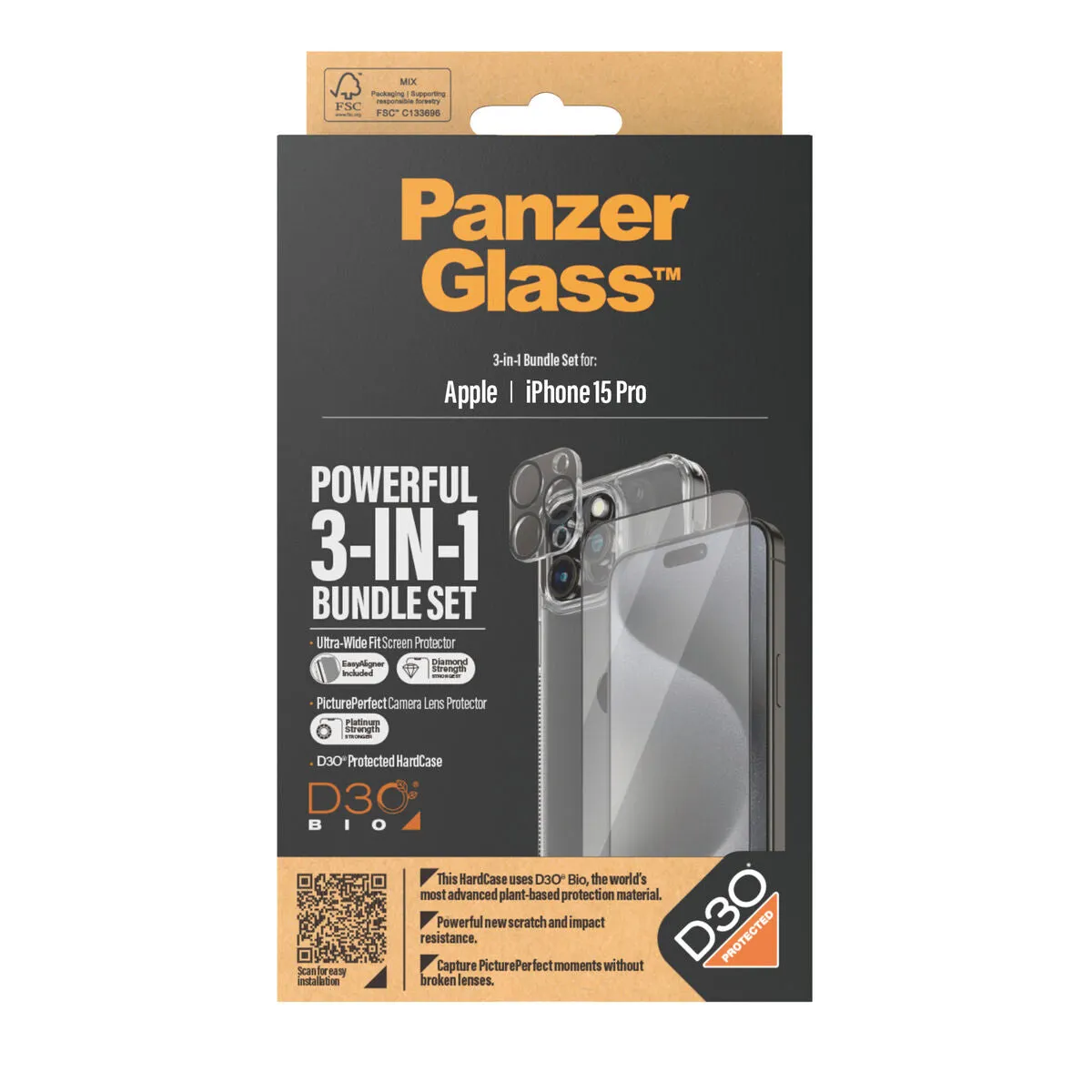 Mobile Screen Protector Panzer Glass B1173 2810 Apple iPhone 15 Pro