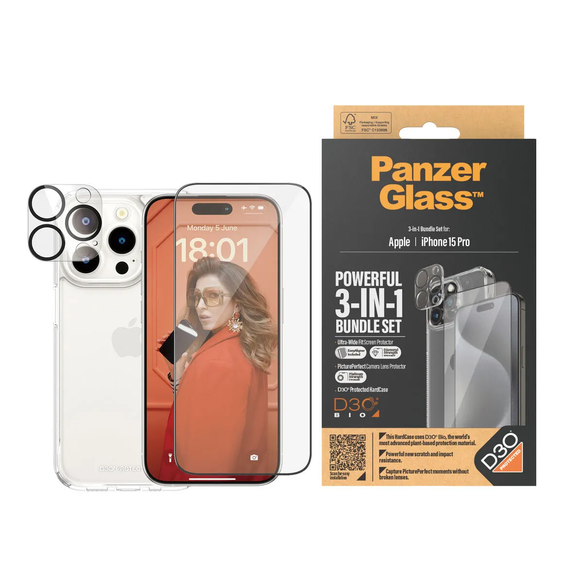 Mobile Screen Protector Panzer Glass B1173 2810 Apple iPhone 15 Pro