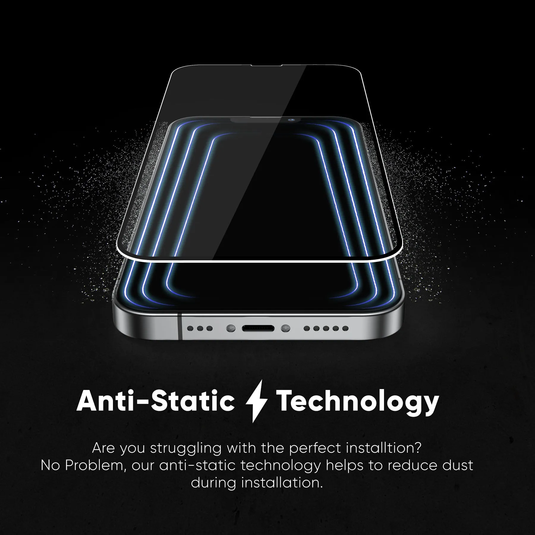 NanoArmour iPhone 14 Screen Protector Antimicrobial Anti-Dust Edge-to-Edge Blue Light Blocker