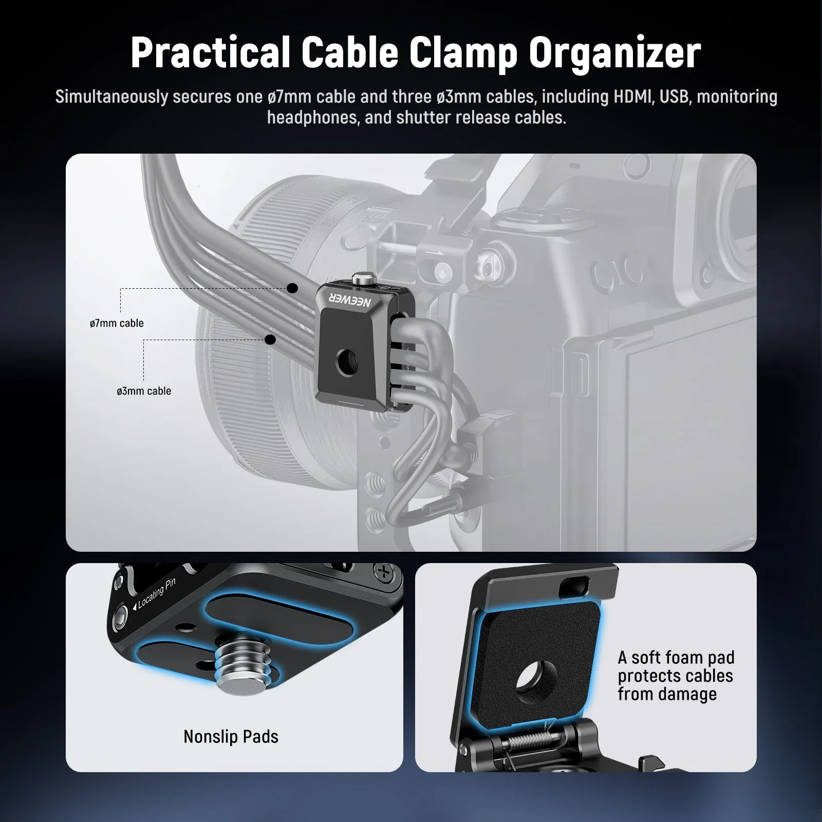 NEEWER UA073 Spring Loaded Cable Clamp