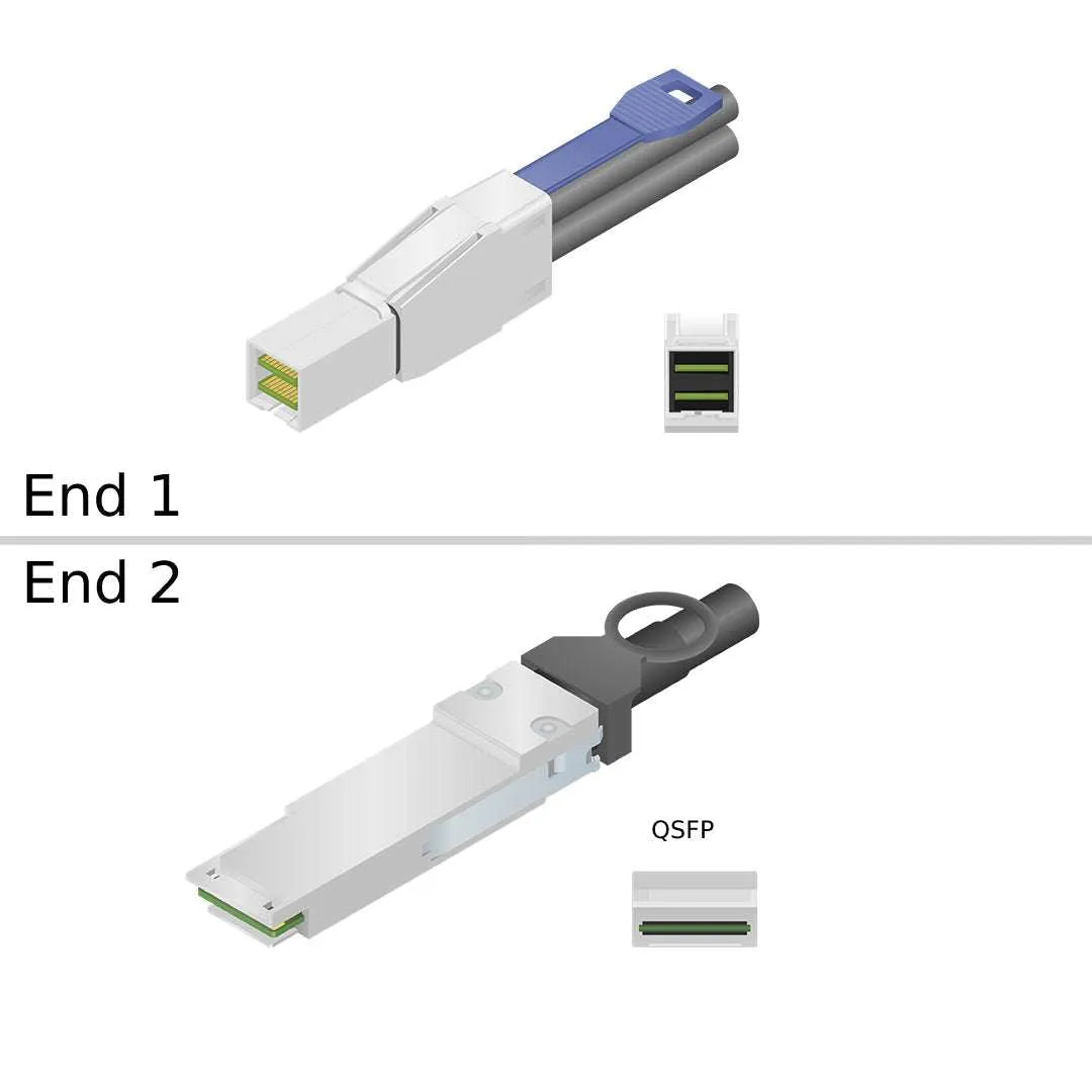 NetApp X6543A-R6 - 2m Data Cable with Plug miniSAS/QSFP | miniSAS Cntlr-Shelf,