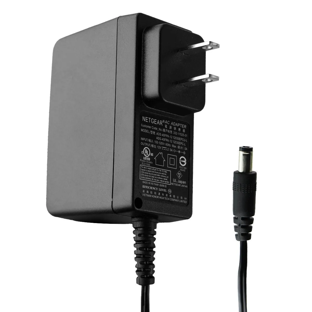 NetGear (12V/2.5A) AC Adapter Wall Charger - Black (ADS-40FPA)