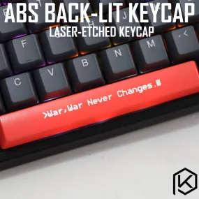 Novelty Shine Through Keycaps ABS Etched, Shine-Through fallout war never changes black red custom mechanical keyboard spacebar