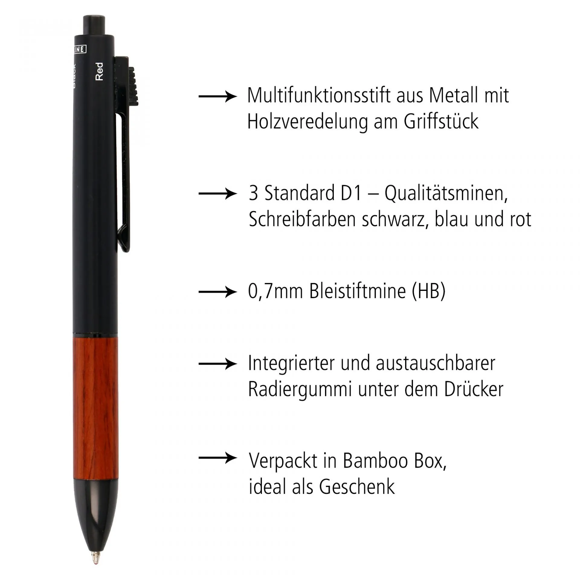 ONLINE Multifunction Pen - Rosewood Brown Black Trim (3 1)