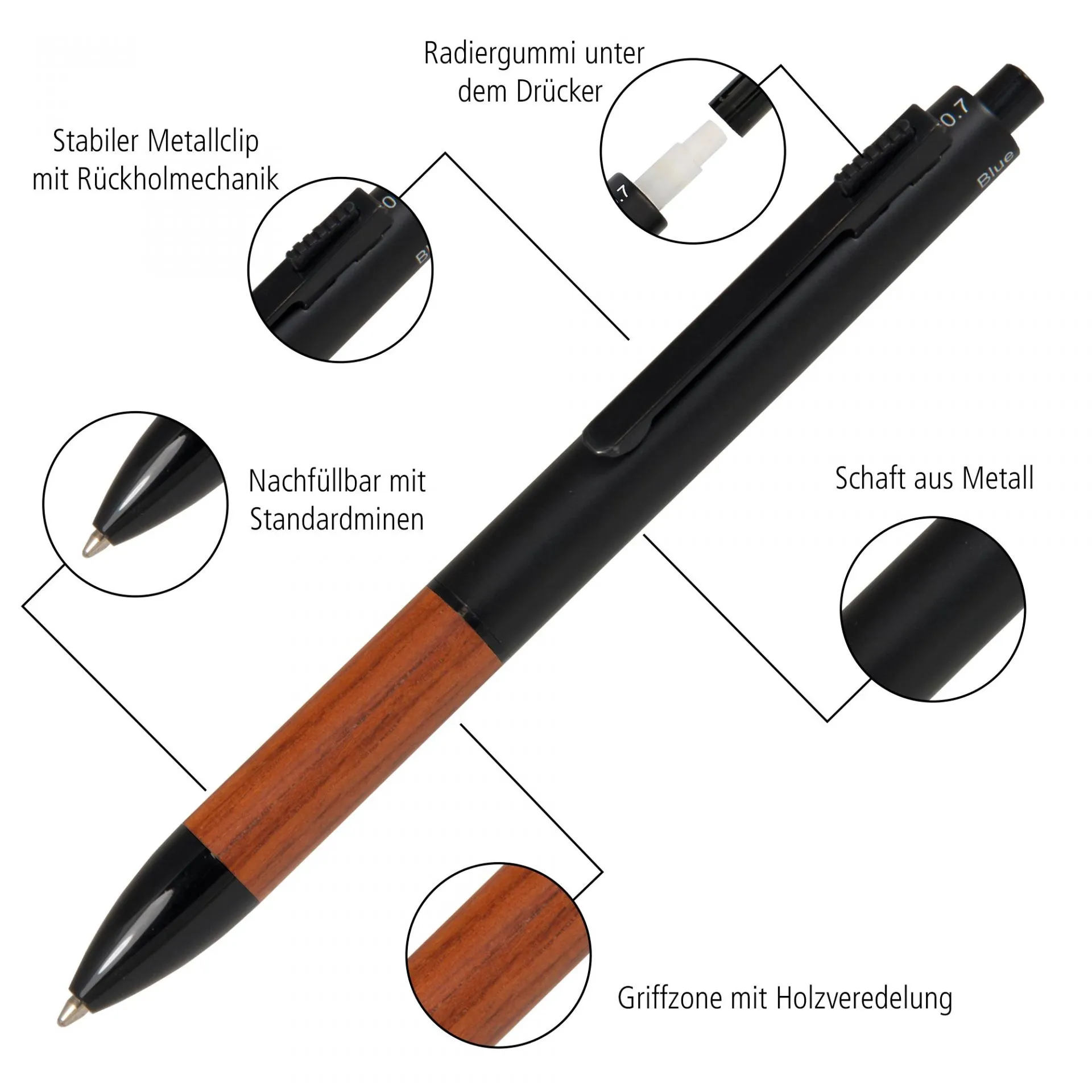 ONLINE Multifunction Pen - Rosewood Brown Black Trim (3 1)