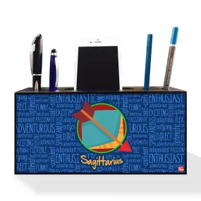 Pen Mobile Stand Holder Desk Organizer - Sagittarius Blue