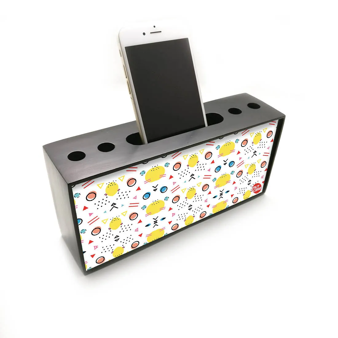 Pen Mobile Stand Holder Desk Organizer - Small Elements Yellow