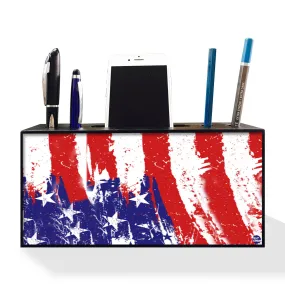 Pen Mobile Stand Holder Desk Organizer - USA Flag