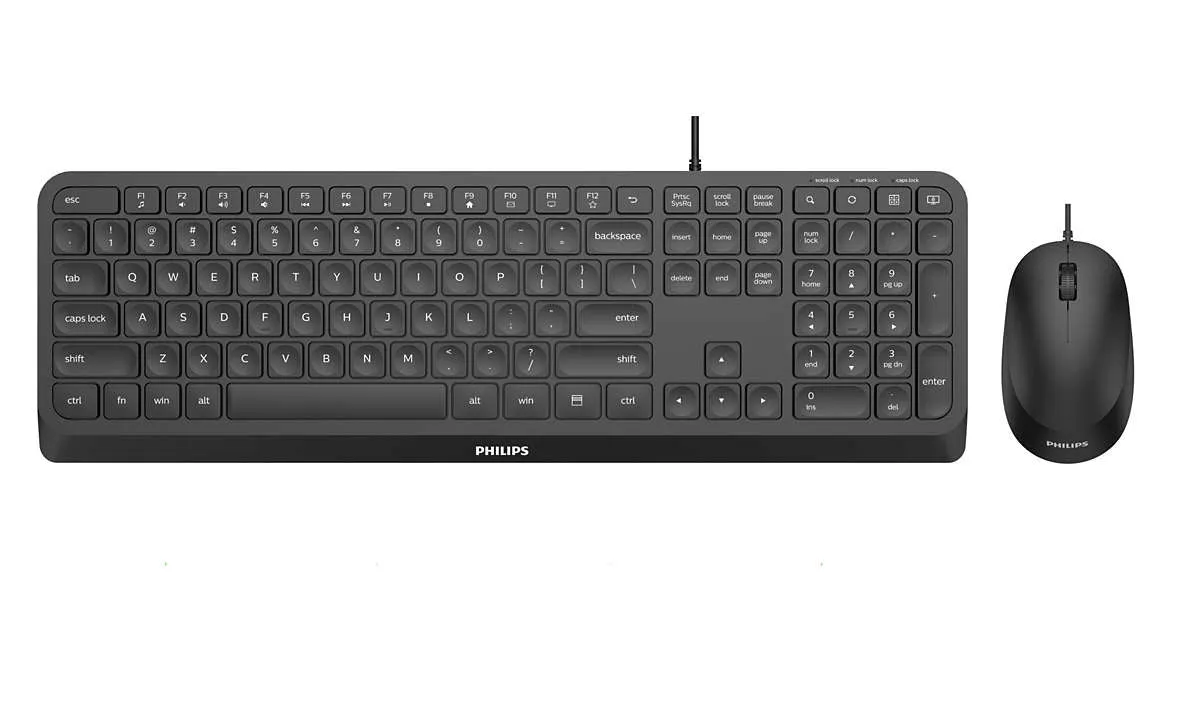 Philips 2000 Series Spt6207b - Keyboard And Mouse Set - Usb - Qwerty