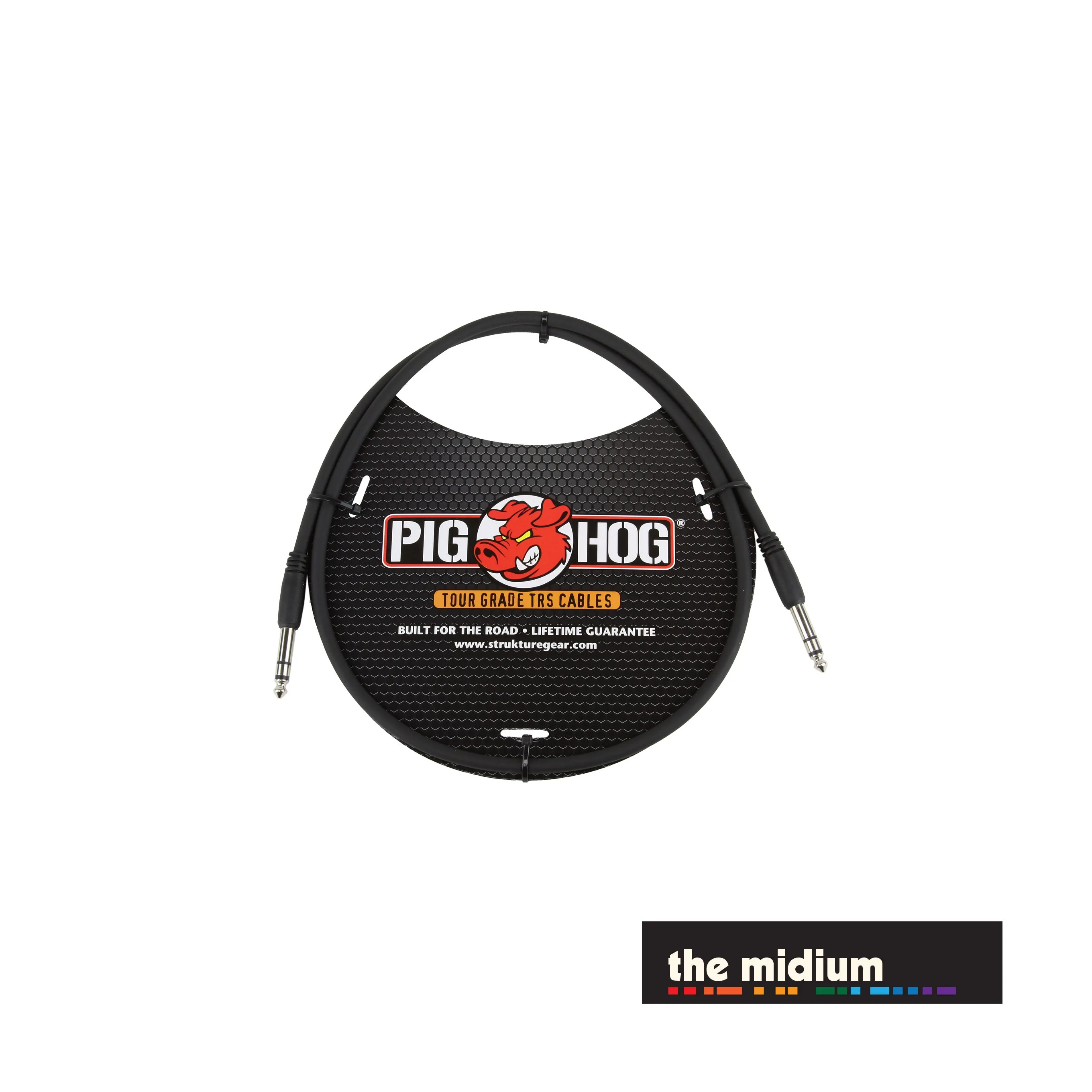 Pig Hog PTRS03 1/4" TRS Straight Instrument Cable - 3' Black (3 ft.)