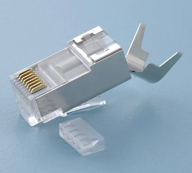 Platinum Tools 106190 RJ45 Cat6A 10 Gig Shielded Connector w/Liner, Solid 3-Prong. Bulk 100/Bag.