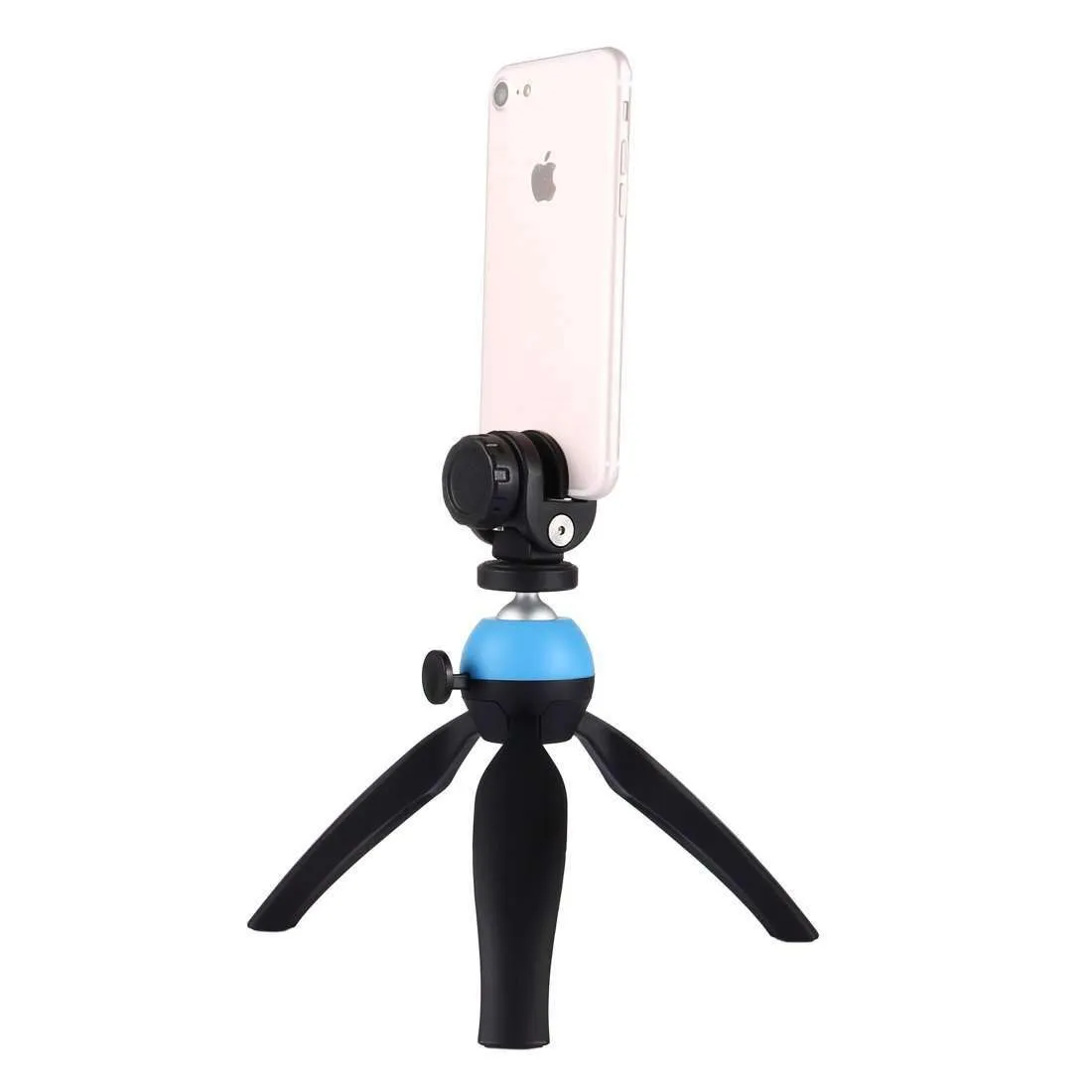 Pocket Mini Tripod Mount with 360 Degree Ball Head & Phone Clamp for Smartphones(Blue)