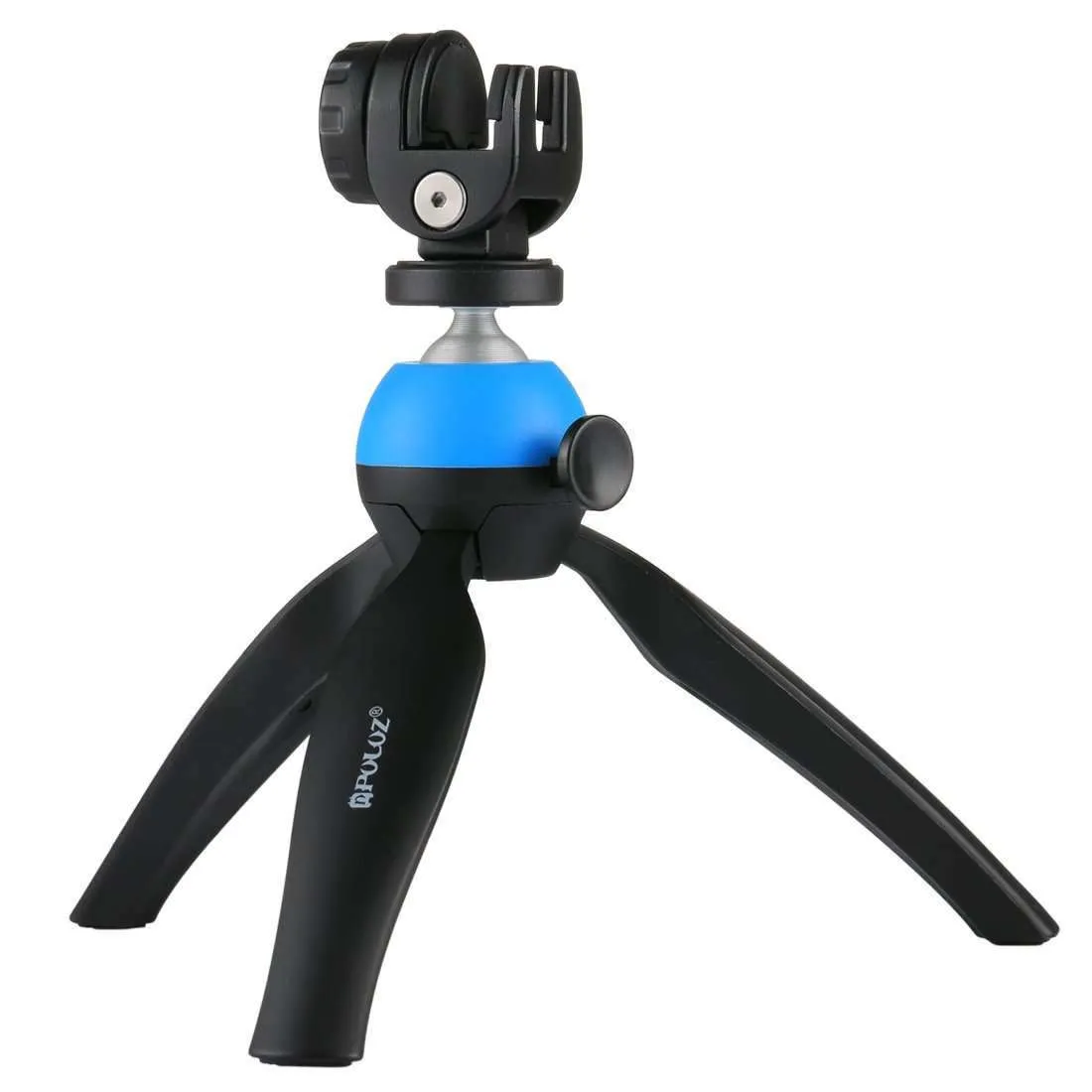 Pocket Mini Tripod Mount with 360 Degree Ball Head & Phone Clamp for Smartphones(Blue)