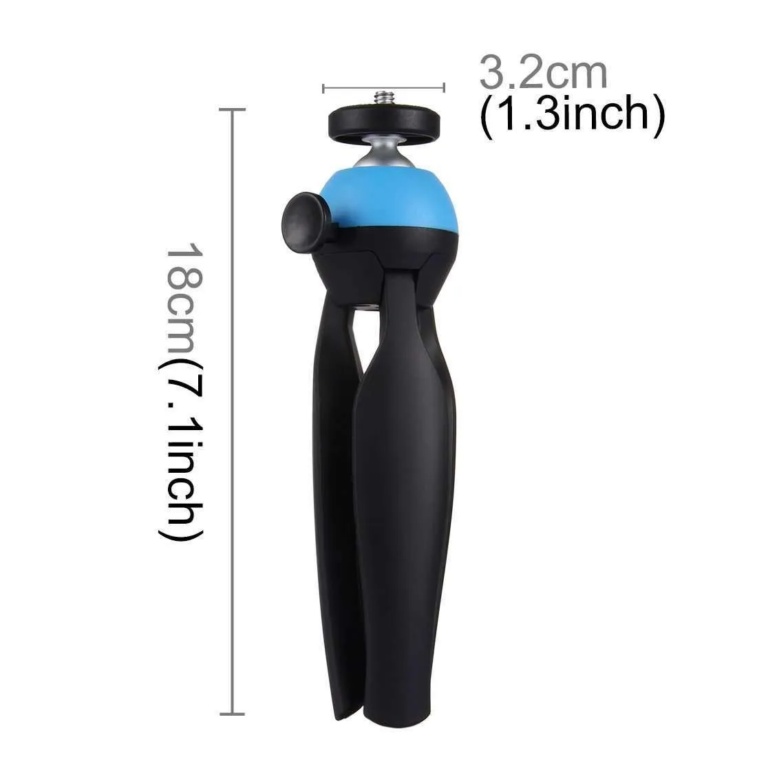 Pocket Mini Tripod Mount with 360 Degree Ball Head & Phone Clamp for Smartphones(Blue)