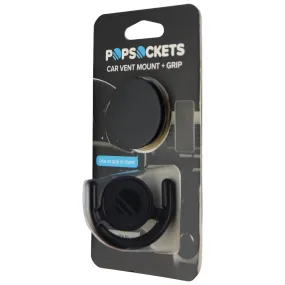 PopSockets Grip & Stand for Phones and Tablets - Black PopGrip & Vent Mount