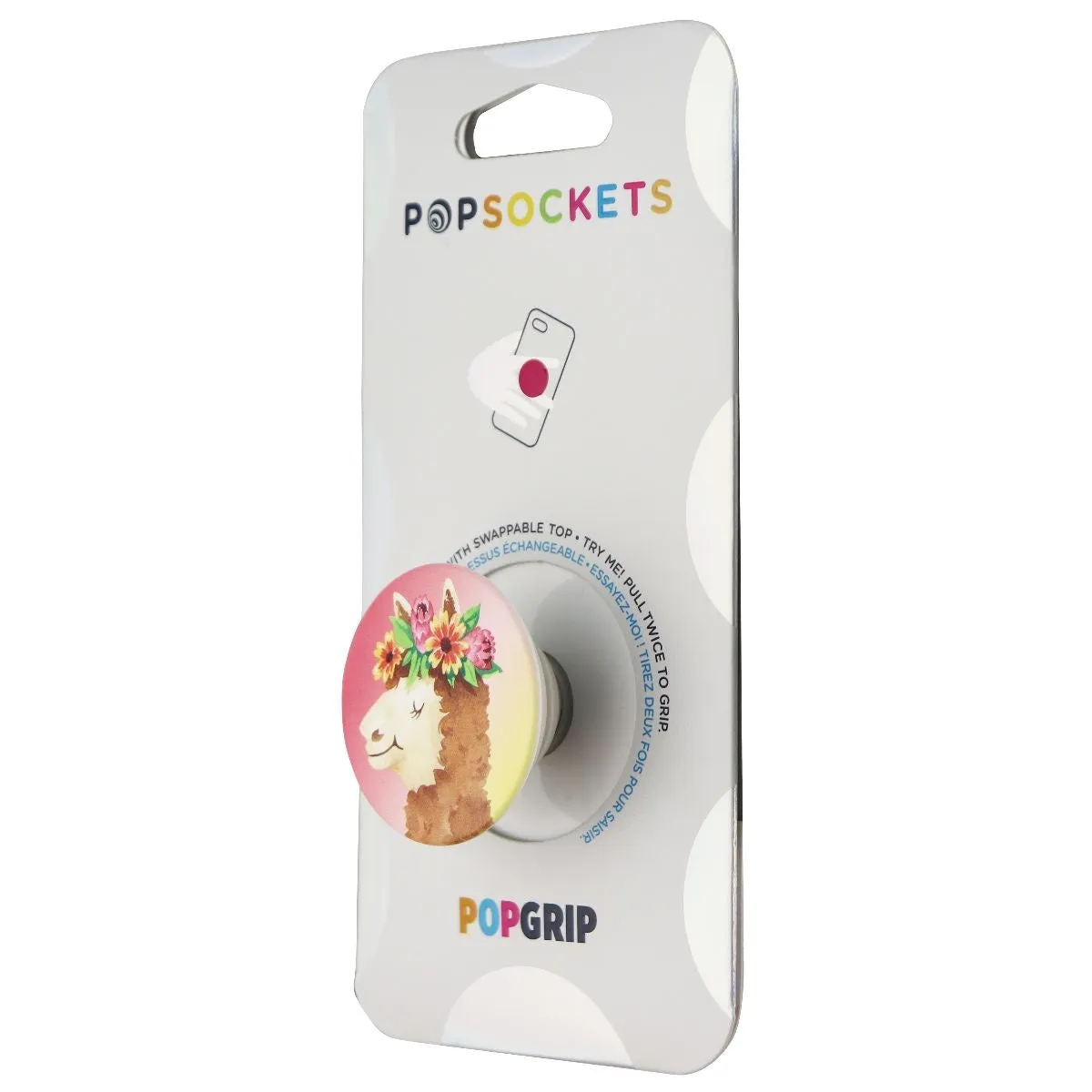 PopSockets PopGrip Expanding Stand and Grip with Swappable Top - Llamapalooza