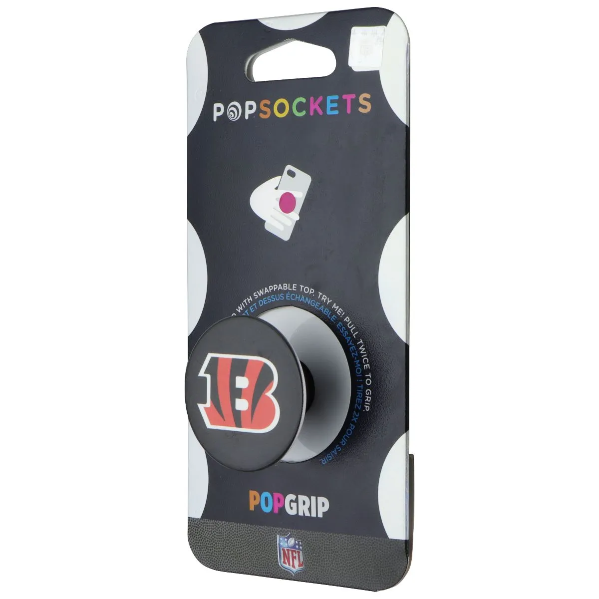 PopSockets PopGrip Expanding Stand and Grip w/Swappable Top - NFL Bengals Logo