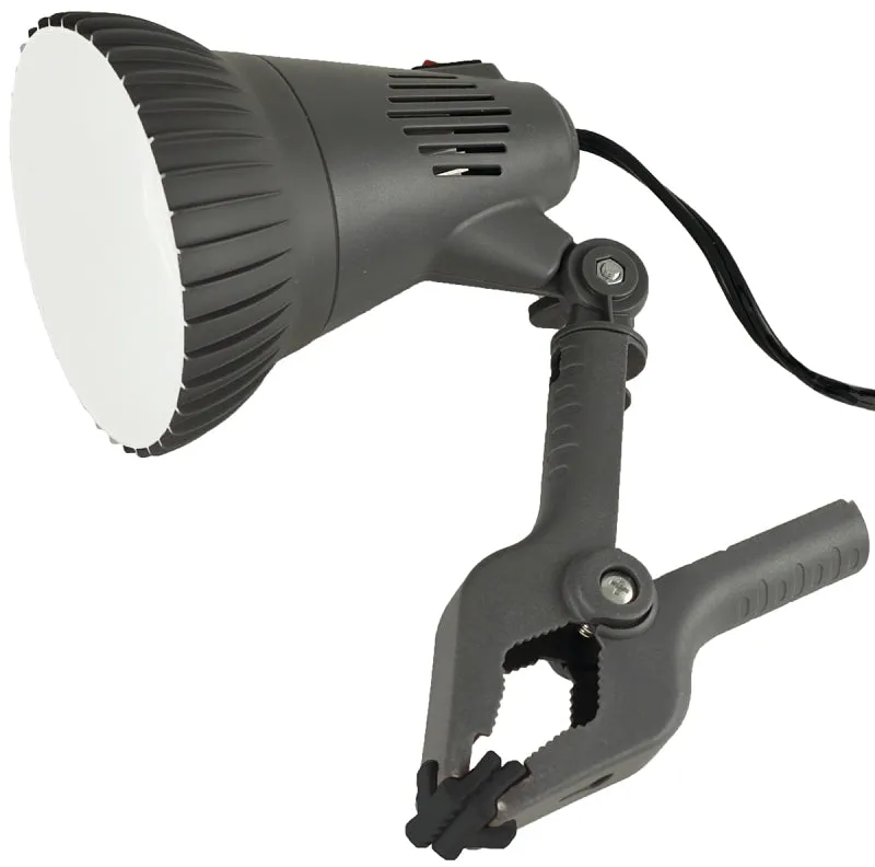 PowerZone O-CLN-1000 Clamp Light, Plug-in, LED Lamp, Gray :EA: QUANTITY: 4