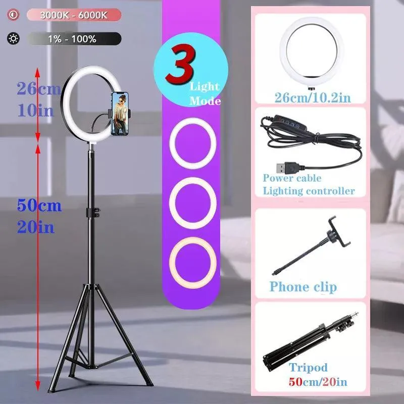 Professional LED Ring Light Kit with Bluetooth Remote for Makeup, Photography, and Video Creation