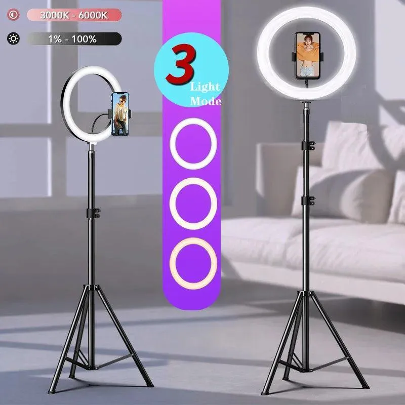 Professional LED Ring Light Kit with Bluetooth Remote for Makeup, Photography, and Video Creation