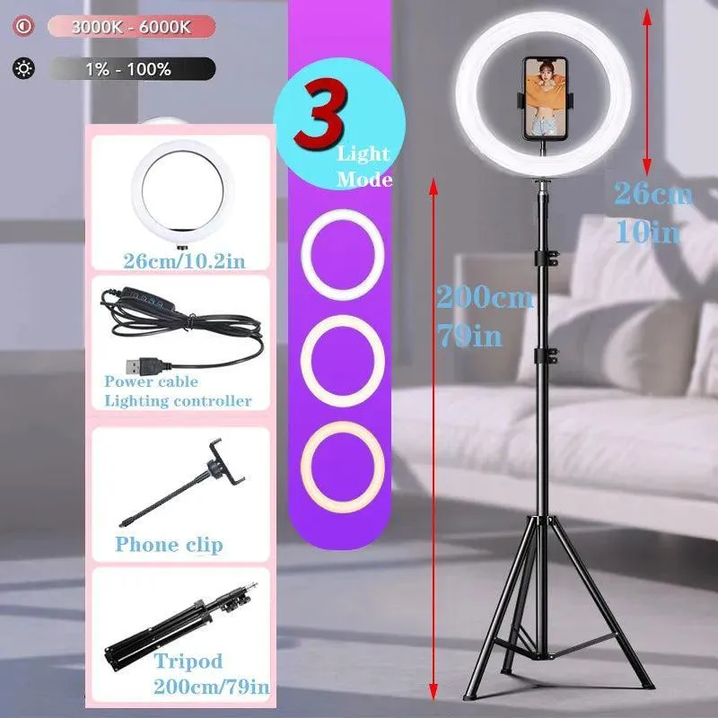 Professional LED Ring Light Kit with Bluetooth Remote for Makeup, Photography, and Video Creation