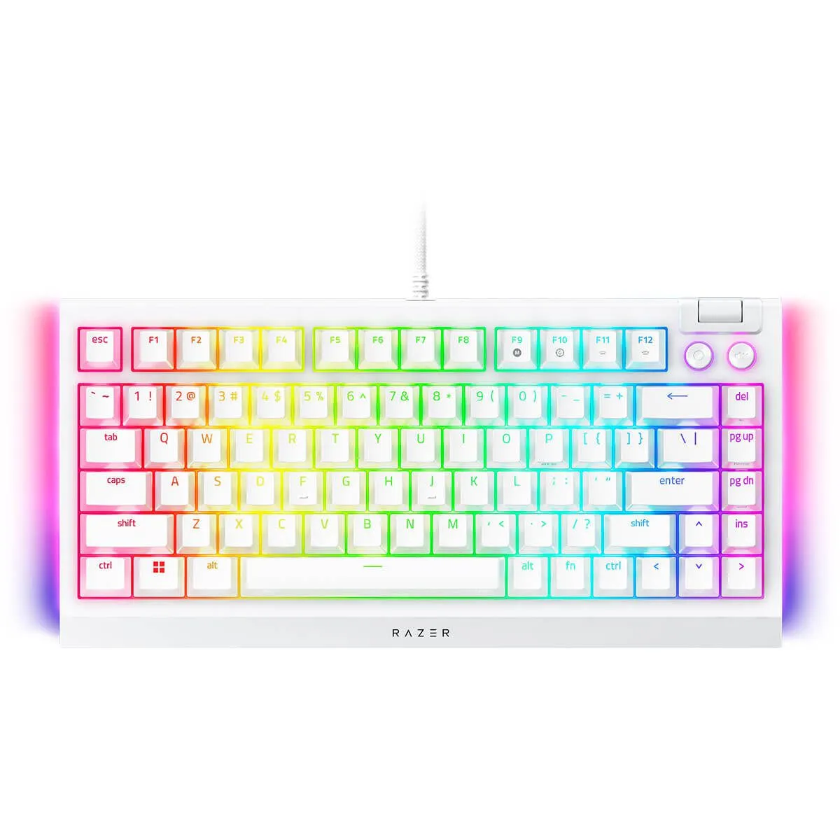 Razer BlackWidow V4 75% | Compact Hot-swappable Mechanical Gaming Keyboard (White)