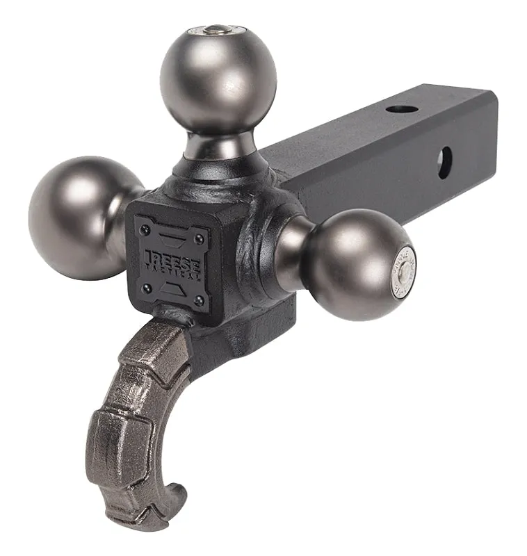 Reese Towpower Tactical 7095620 Tri-Ball Ball Mount with Hook, 1-7/8 in, 2 in, 2-5/16 in Dia Hitch Ball, Matte/Pewter :EA: QUANTITY: 1