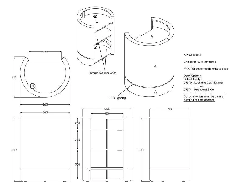 REM Pod Small Salon Reception Desk