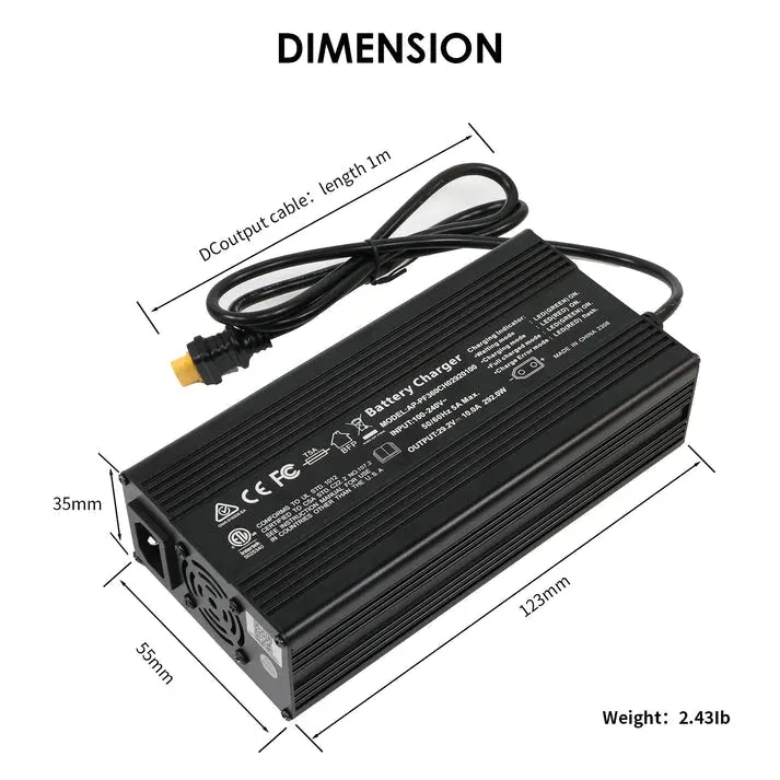 ROCKSOLAR 58.4V/10A 48V LiFePO4 Battery Charger