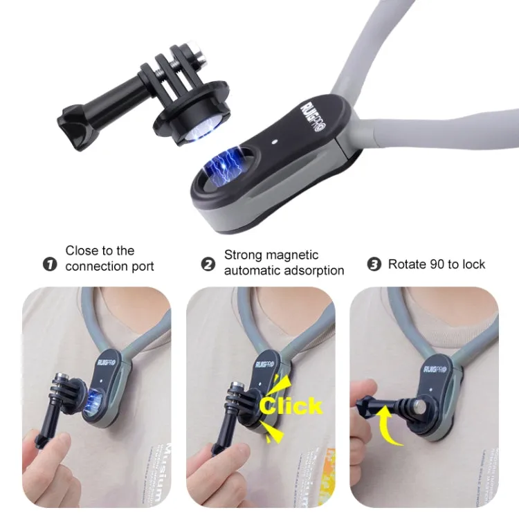 RUIGPRO Lazy Neck Bracket POV View Mount With Phone Clamp & Adapter