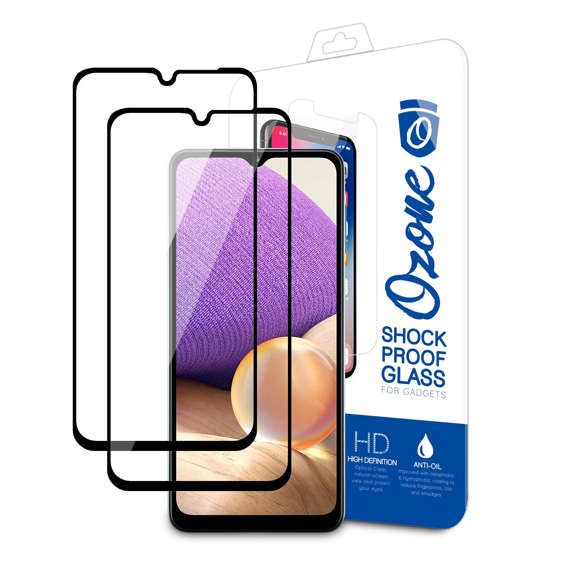 Samsung Galaxy A32 5G Screen Protector | Tempered Glass Protector | Black |Pack of 2