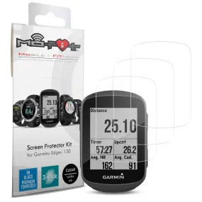 Screen Protector Kit for Garmin Edge 130 (Tempered Glass) 3-Pack