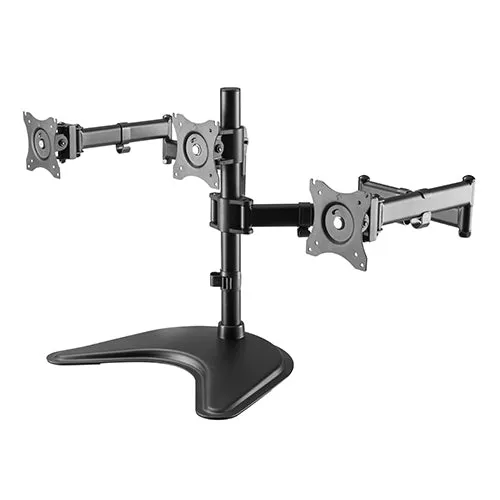 Single Pole Triple-Monitor Aluminium Articulating Monitor Mount Stand - SH 070T036 (Fits Most 13" ~ 27" Screen)