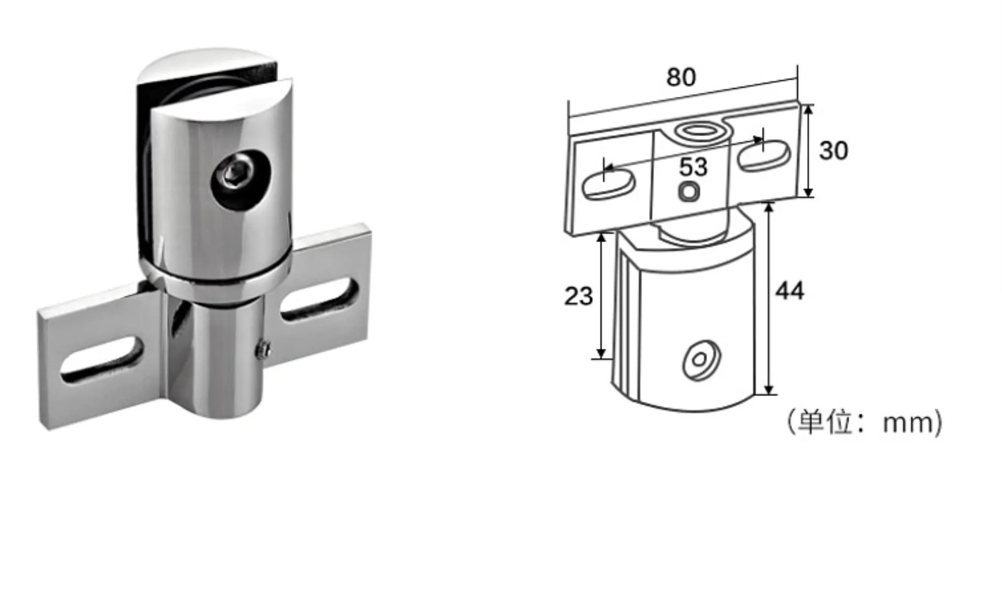 Single side holding frameless shower door glass clamp