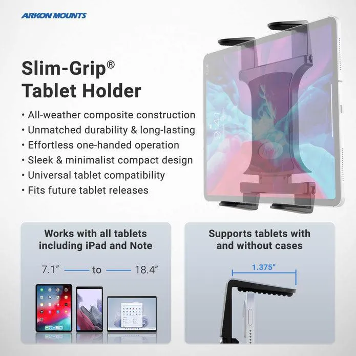 Slim-Grip® Universal Tablet Holder with Clamp Mount and Extension Arm