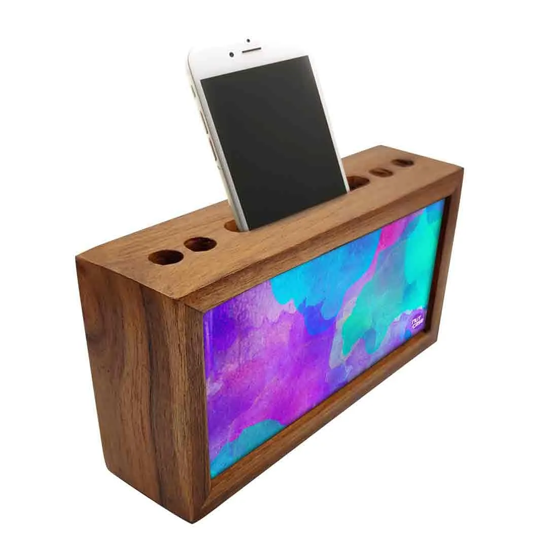 Small Pen Stand Mobile Desk Organizer for Office - Watercolors Paint