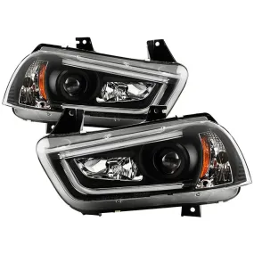 Spyder Platinum Dodge Charger 11-14 DRL Bar LED Headlights Black