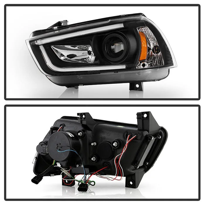 Spyder Platinum Dodge Charger 11-14 DRL Bar LED Headlights Black