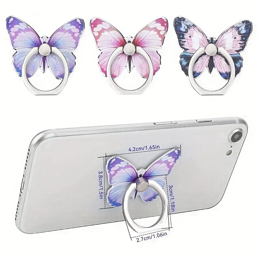 Stylish Butterfly Phone Ring Holder  Secure Grip 360 Rotation