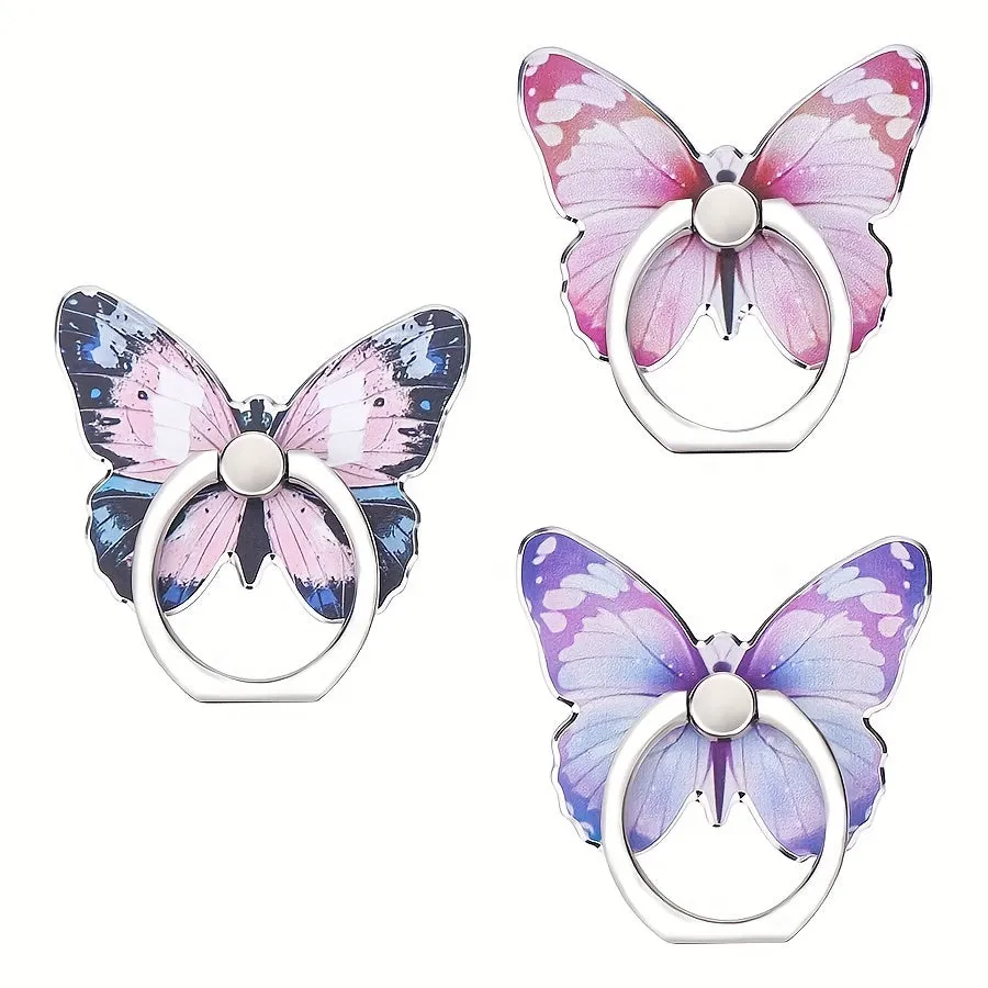 Stylish Butterfly Phone Ring Holder  Secure Grip 360 Rotation