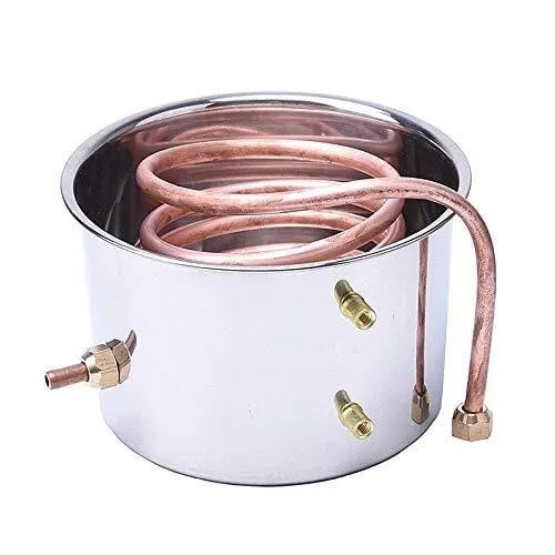 Suteck 3 Gal Moonshine Still Spirits Kit 12L Water Alcohol Distiller Copper Tube Boiler Home Brewing Kit with Thumper Keg Stainless Steel