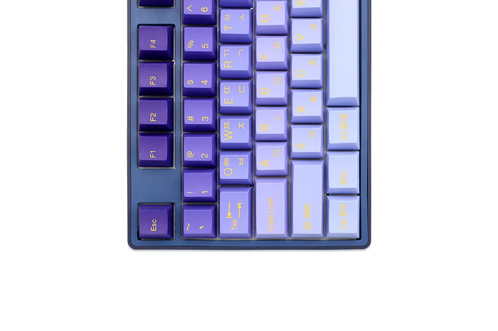 Taihao Gradient Blue Hangul Doubleshots keycap for mechanical keyboard Cubic OEM Profile for BM60 BM68 BM80 BM65 Purple Blue