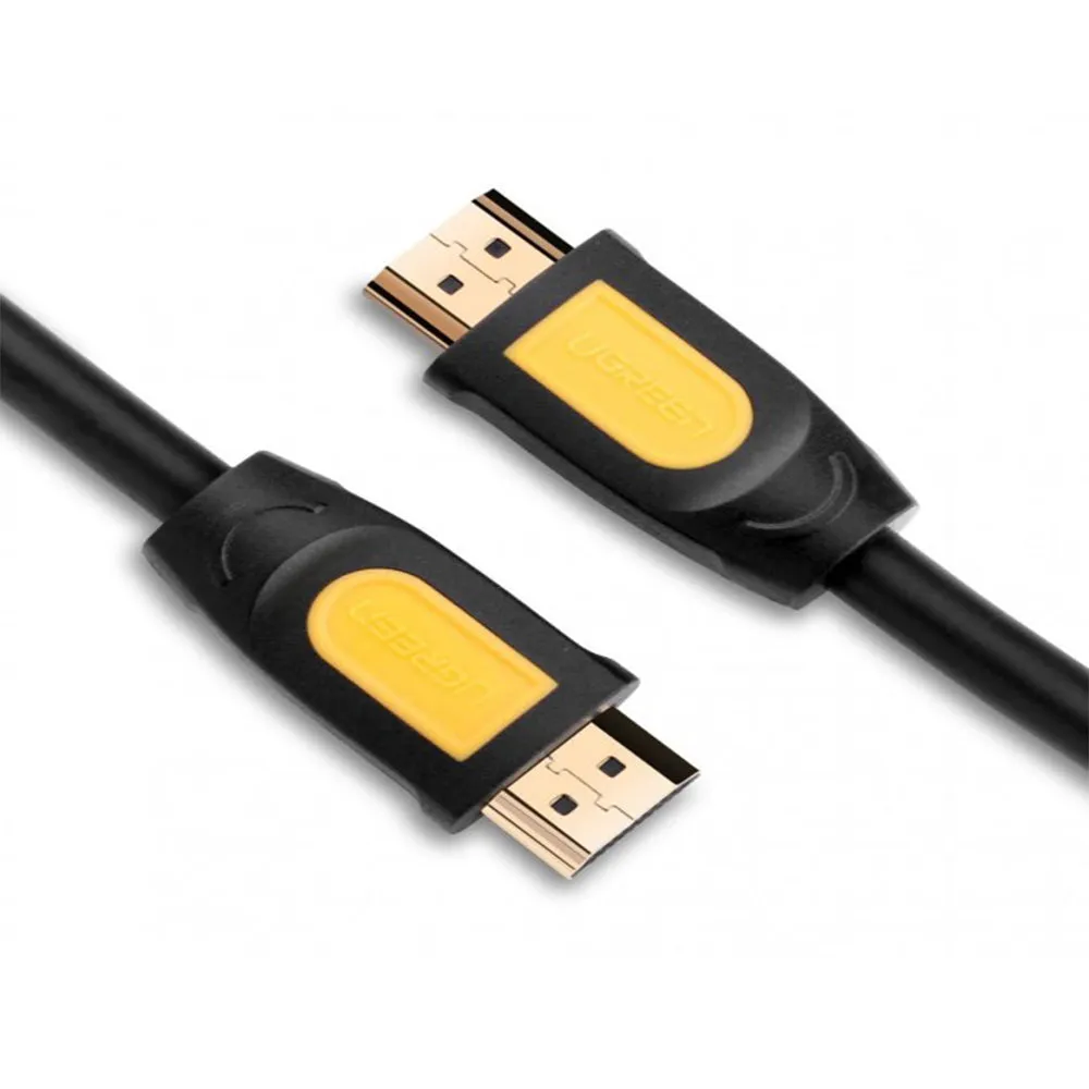 UGREEN HDMI Male-to-Male Cable with Gold-Plated Contacts and 4K@60Hz Support (1M, Black/Yellow) | 10115