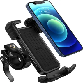 UGREEN Universal Clamp Type Handle Bar Mobile Phone Holder with 22-28mm Clamping Capacity, 360° Adjustable Angle, and 3-Section Clamp for Bicycle and Motorcycle | 60548