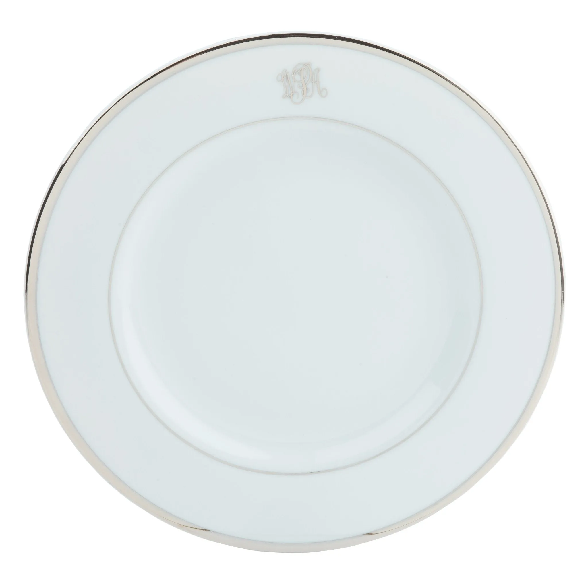 Ultra-White Signature Platinum With Monogram Charger Plate