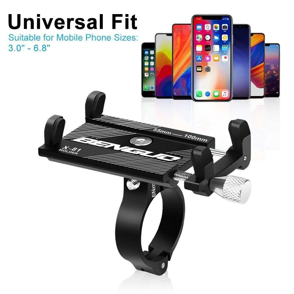 US 2-4 Pc Aluminum Motorcycle Bicycle Universal GPS Phone Holder Mount Handlebar