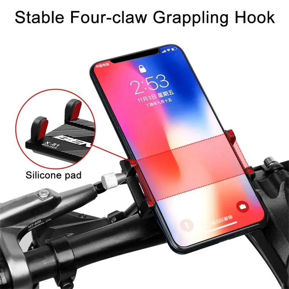 US 2-4 Pc Aluminum Motorcycle Bicycle Universal GPS Phone Holder Mount Handlebar