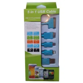 USB MOBILE DATA CABLE 5 IN 1 BLUE