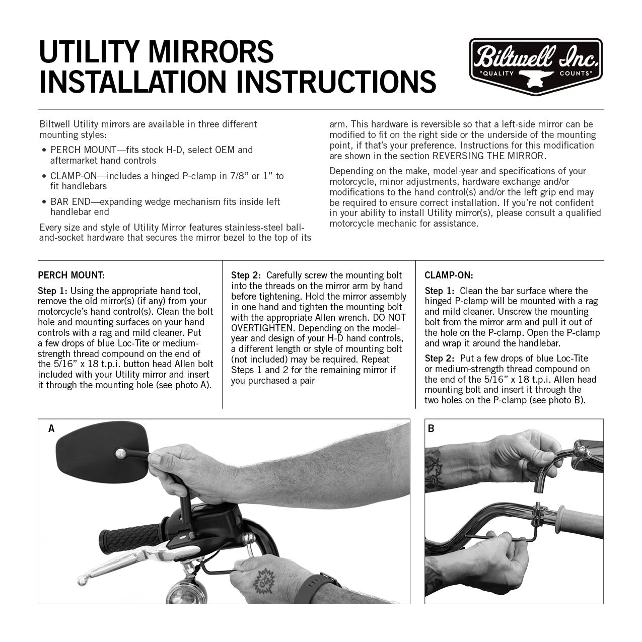 Utility Mirror Rectangle Clamp-on - Black