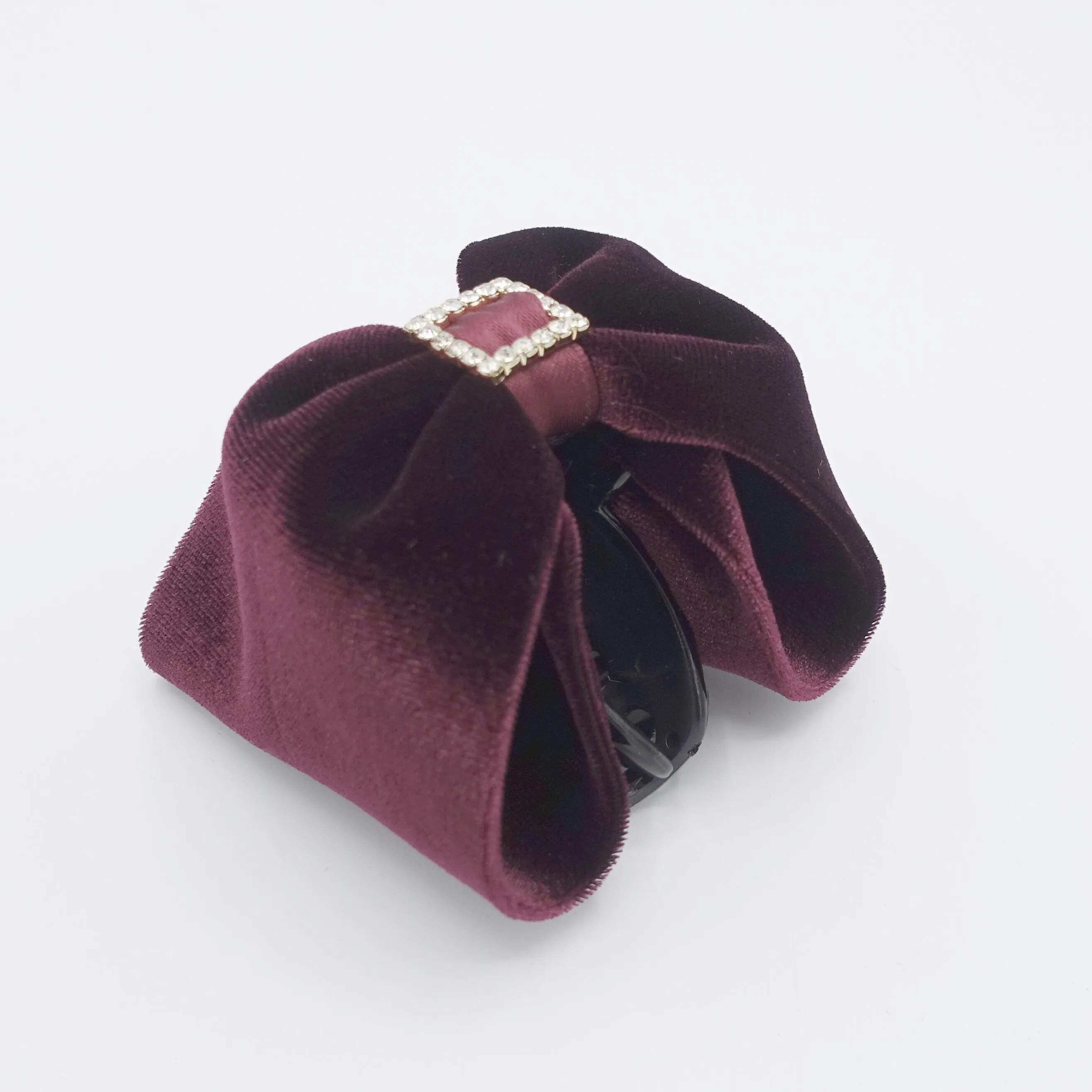 velvet bow hair claw